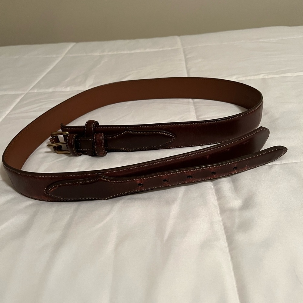 J L Powell Brown Leather Ranger Belt Size 40 Made In USA